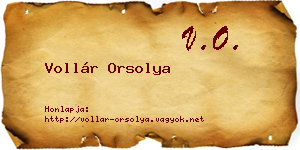 Vollár Orsolya névjegykártya